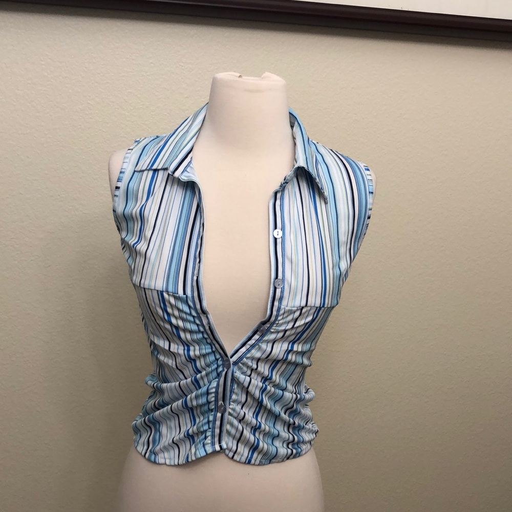 Who’s That Girl Blue Striped Shirt